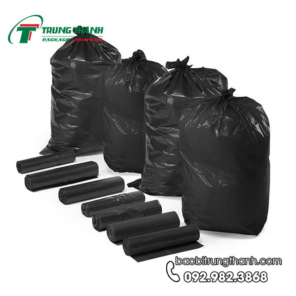 Túi rác công nghiệp màu đen HDPE chất lượng cao, mua sỉ giá tốt