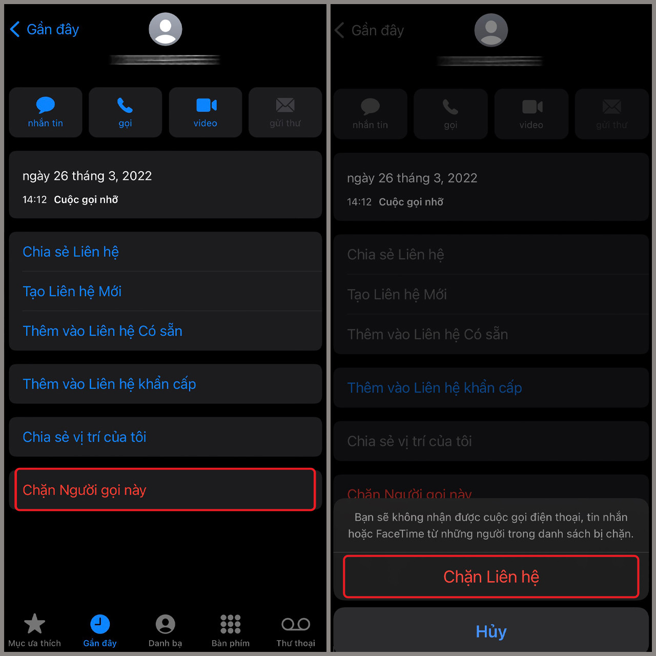 Tùy chọn Chặn Người gọi này để ngừng nhận cuộc gọi rác trên iPhone