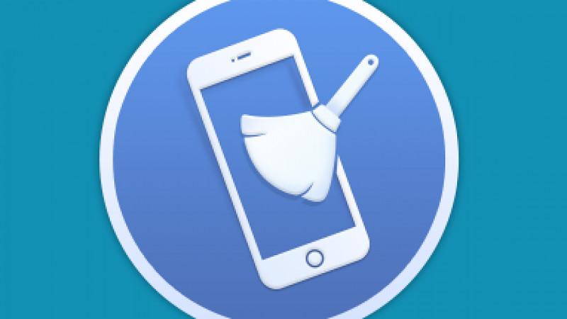 Ứng dụng PhoneClean hiển thị trạng thái bộ nhớ iPhone, với các tùy chọn loại bỏ dữ liệu cache và tập tin ẩn