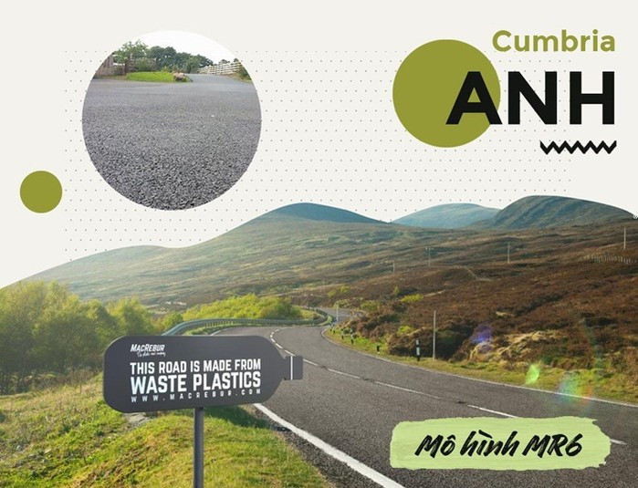 Vật liệu đường MR6 từ nhựa tái chế tại Cumbria, Anh