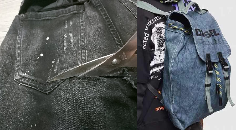 Vật liệu và dụng cụ để tạo đồ tái chế handmade từ vải jean