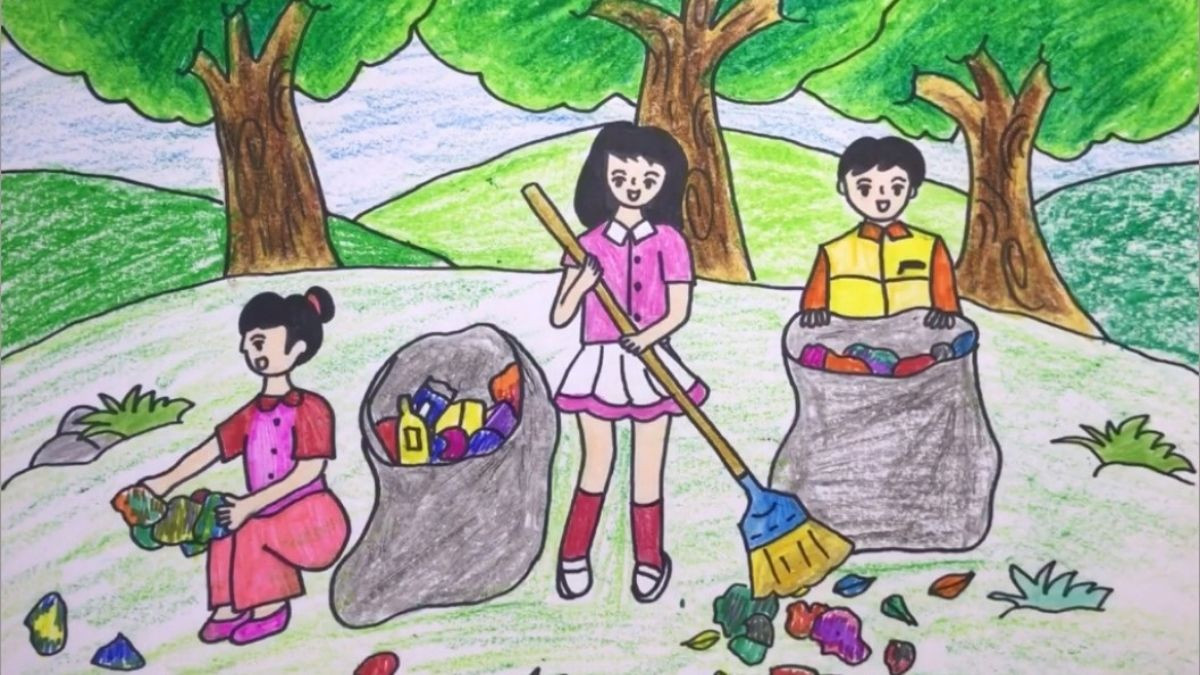 Vẽ tranh bảo vệ động vật môi trường hoang dã đẹp, góp phần bảo vệ môi trường xung quanh