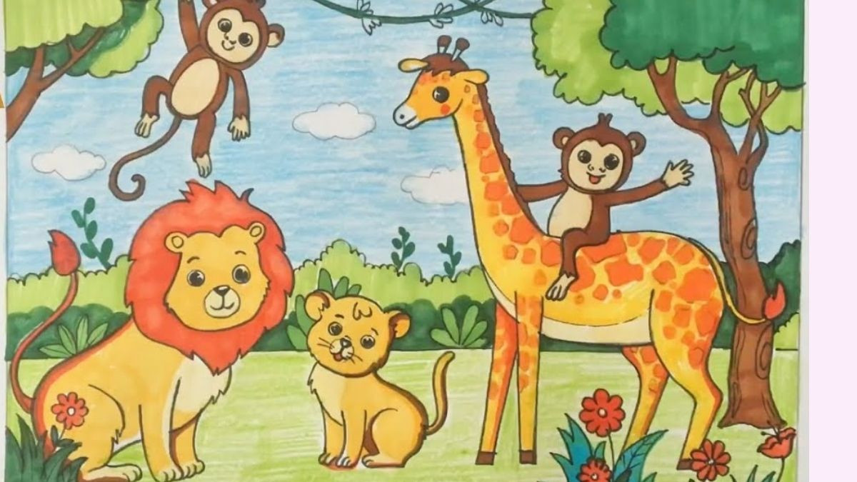 Vẽ tranh bảo vệ động vật môi trường hoang dã
