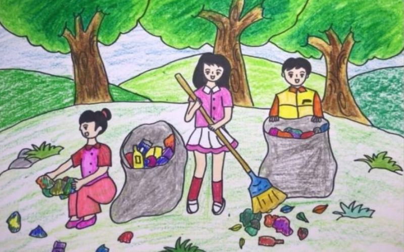 Vẽ tranh bảo vệ môi trường với thông điệp chung tay hành động