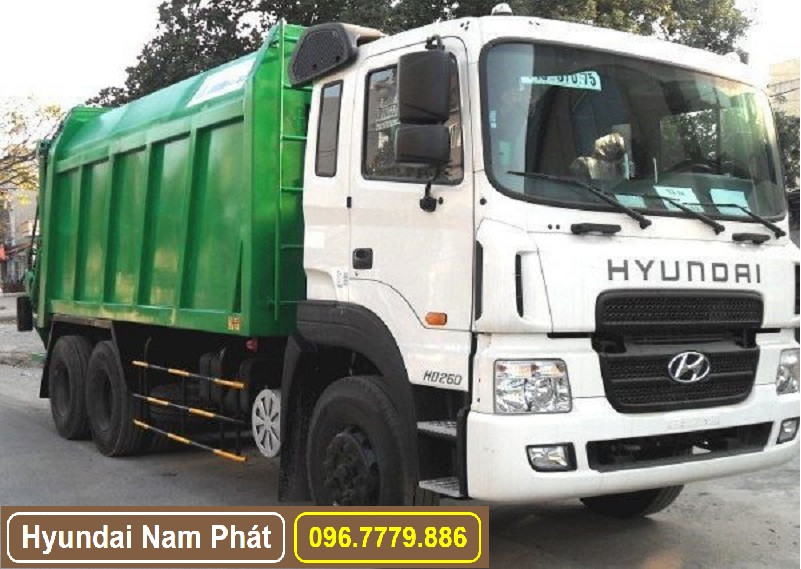 Xe ép rác Hyundai HD260 22 khối đang hoạt động tại khu tập kết
