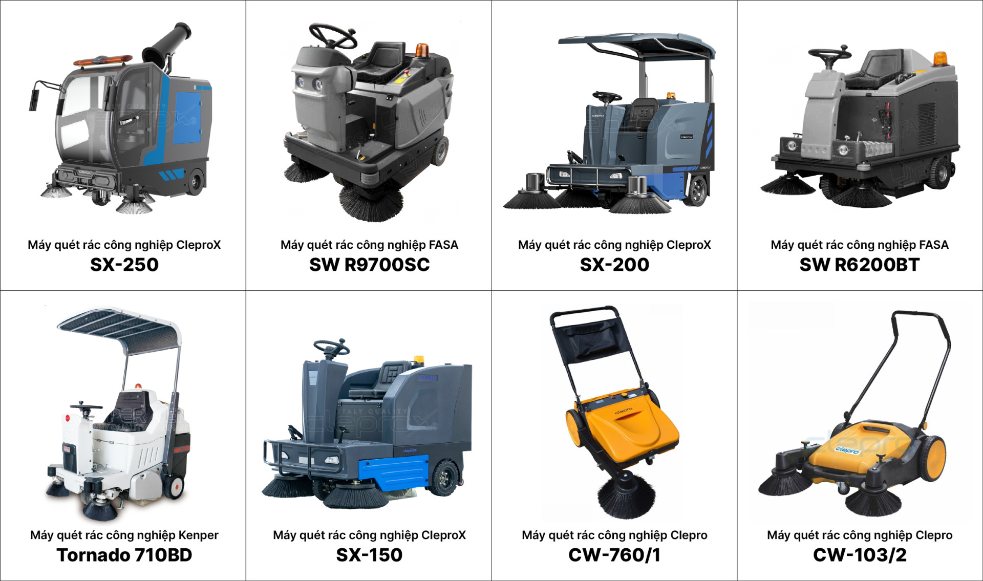 Xe quét rác công nghiệp đang hoạt động hiệu quả trên sàn nhà xưởng lớn, thu gom bụi và mảnh vụn.