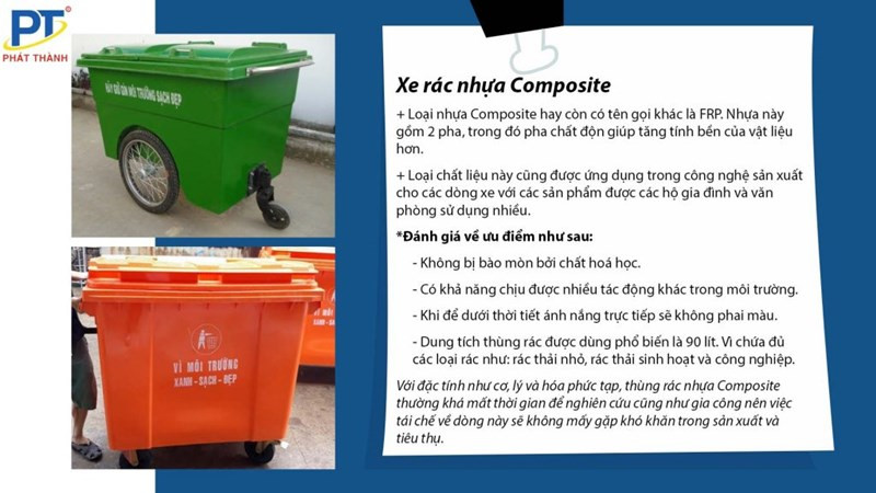 Xe rác nhựa Composite