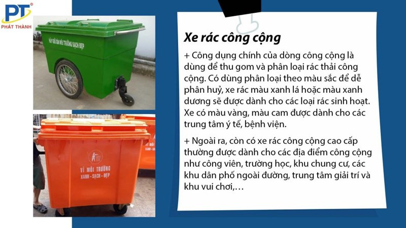 Xe thùng rác đẩy tay công cộng