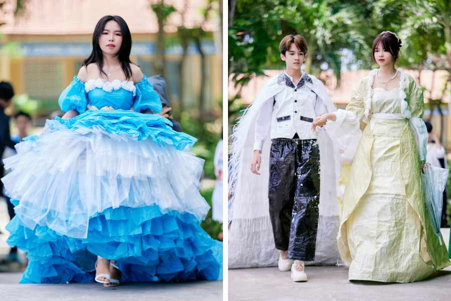 Ý nghĩa của việc làm trang phục tái chế từ bao tải